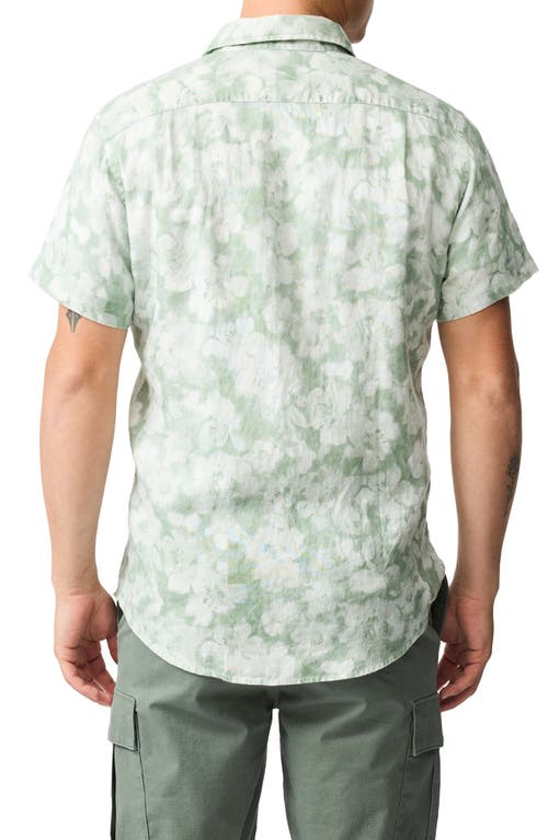 Rodd & Gunn Springflat Slim Fit Short Sleeve Linen Shirt In Pistachio