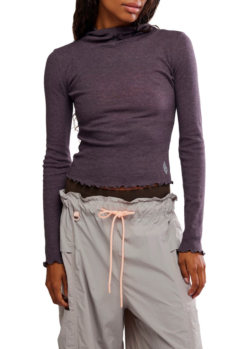 FP Movement Breathe Easy Cotton Blend Hoodie, Main, color, CHOCOLATE