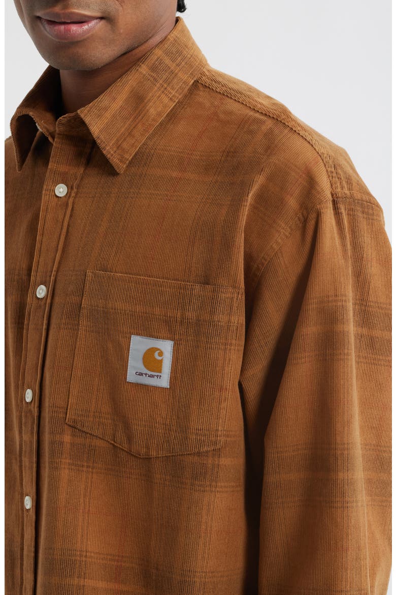 Wilber Check Corduroy Button-Up Shirt, Alternate, color, WILBER CHECK, HAMILTON BROWN