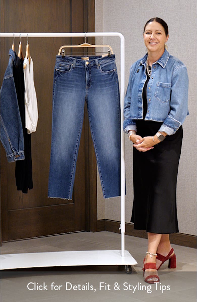 Reese High Waist Raw Hem Ankle Straight Leg Jeans, sales video thumbnail