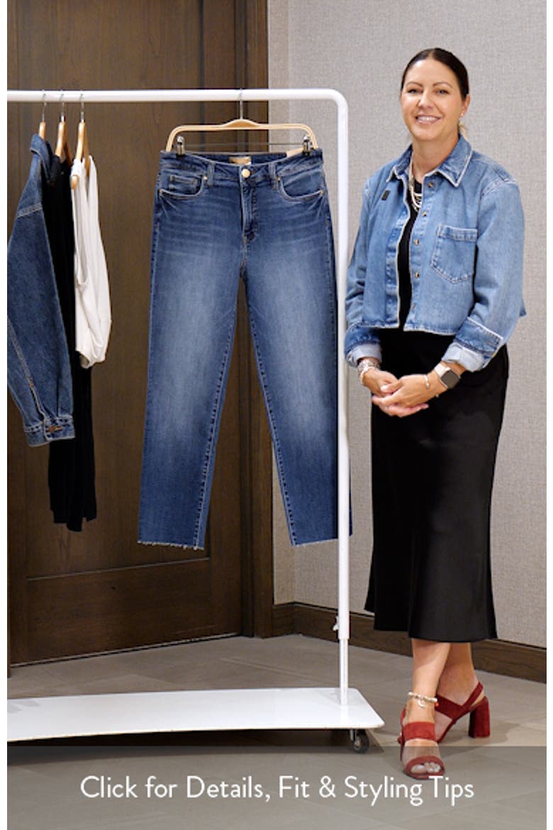 Reese High Waist Raw Hem Ankle Straight Leg Jeans video