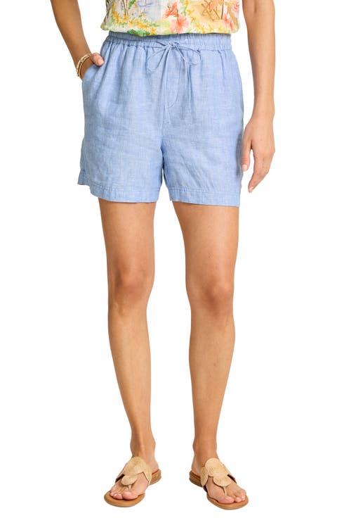 Two Palms Tie Waist Linen Shorts