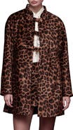 Avec Les Filles Leopard Print A-Line Jacket