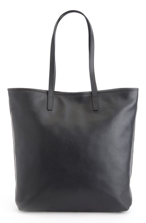 Tall Leather Tote with Wristlet
