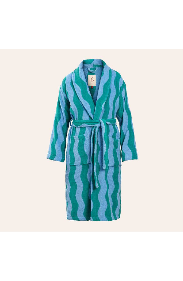 Zsa Zsa Zsu Tabea 100% Cotton Bathrobe, Main, color, Green-Blue