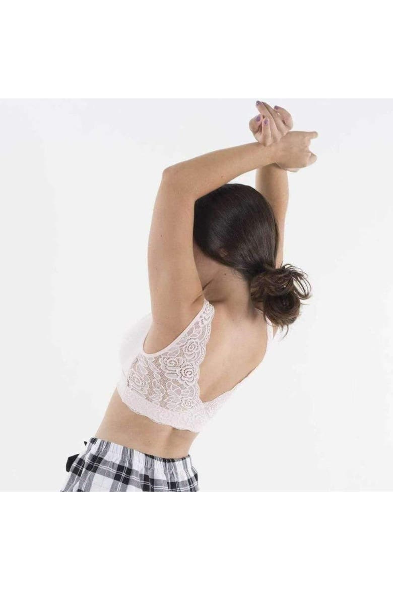 Hug Lace Back Sports Bra, Alternate, color, Natural Grey