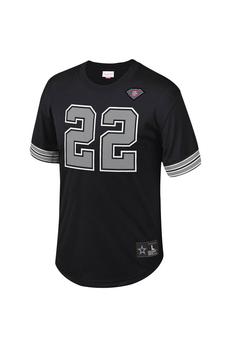 Men's Mitchell & Ness Emmitt Smith Black Dallas Cowboys Retired Player Name & Number Mesh Top, Alternate, color, Black