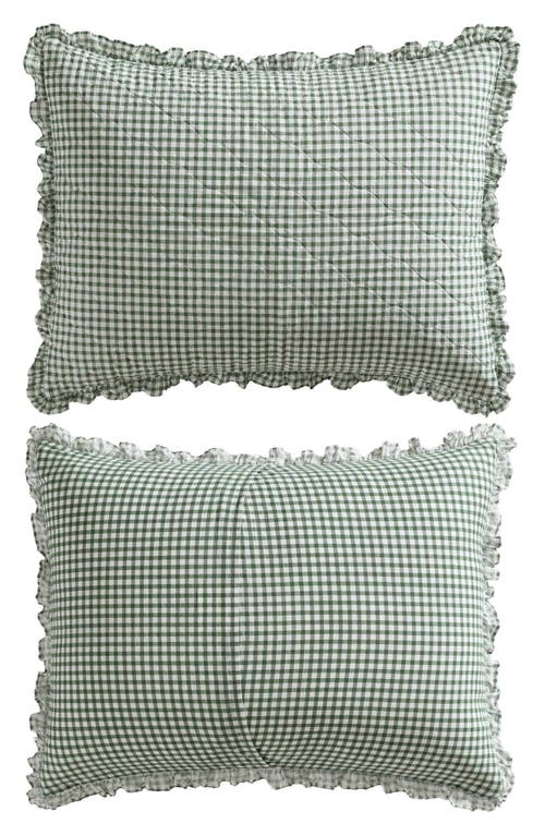 Laura Ashley Gracies Gingham Cotton Quilt & Sham Set In Green