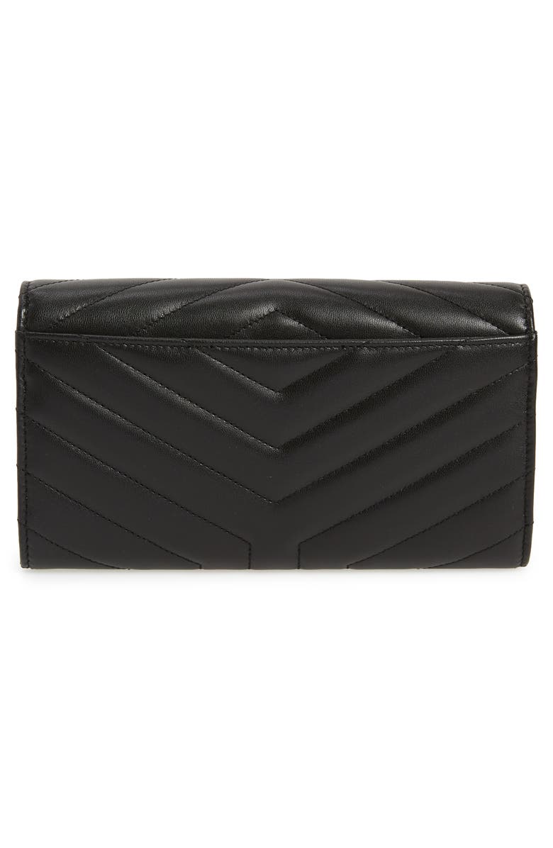 Saint Laurent Loulou Large Matelassé Leather Flap Wallet, Alternate, color,