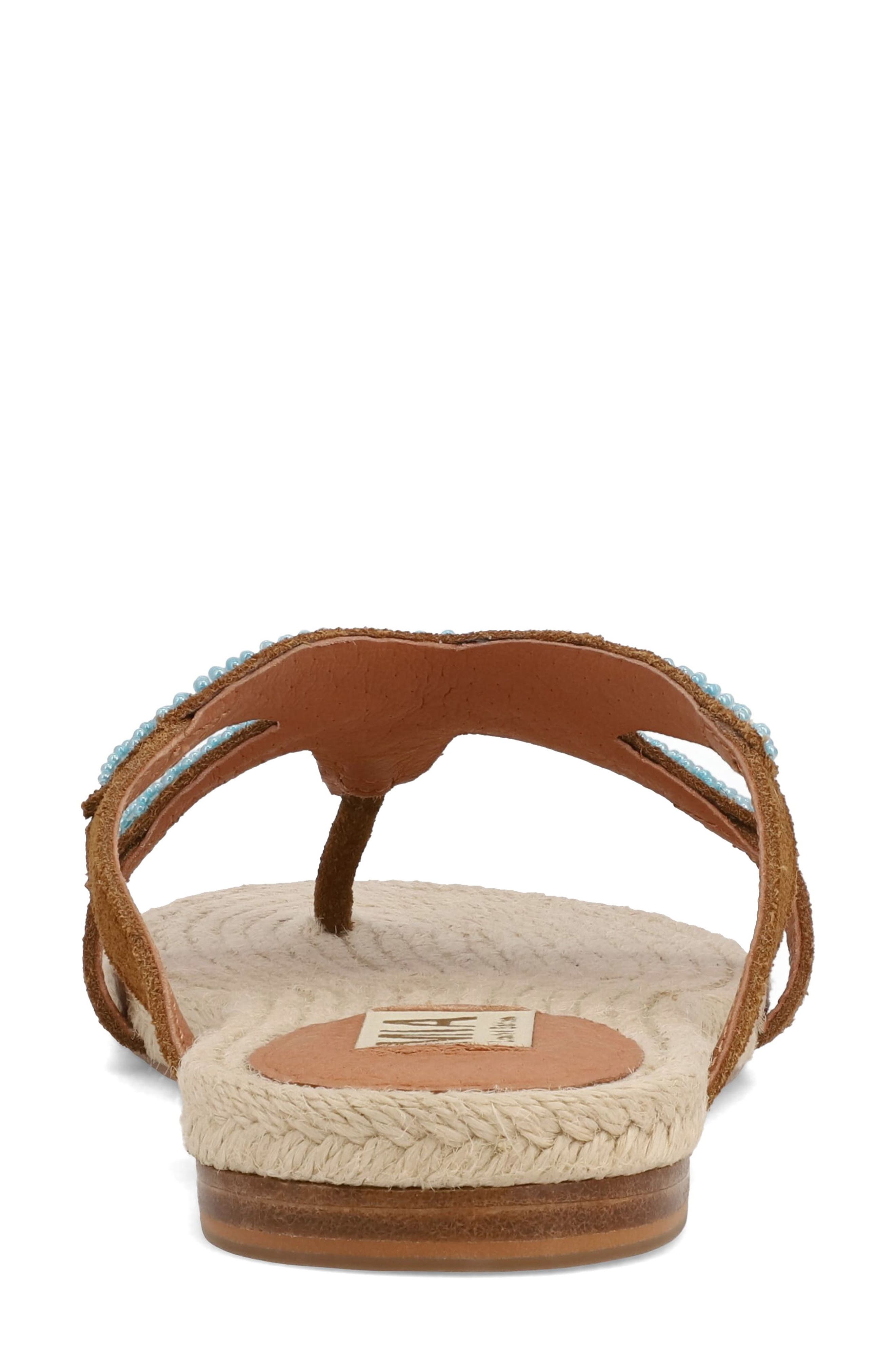 MIA Limited Edition Athina Flip Flop, Alternate, color, Cognac/ Turquoise Beads