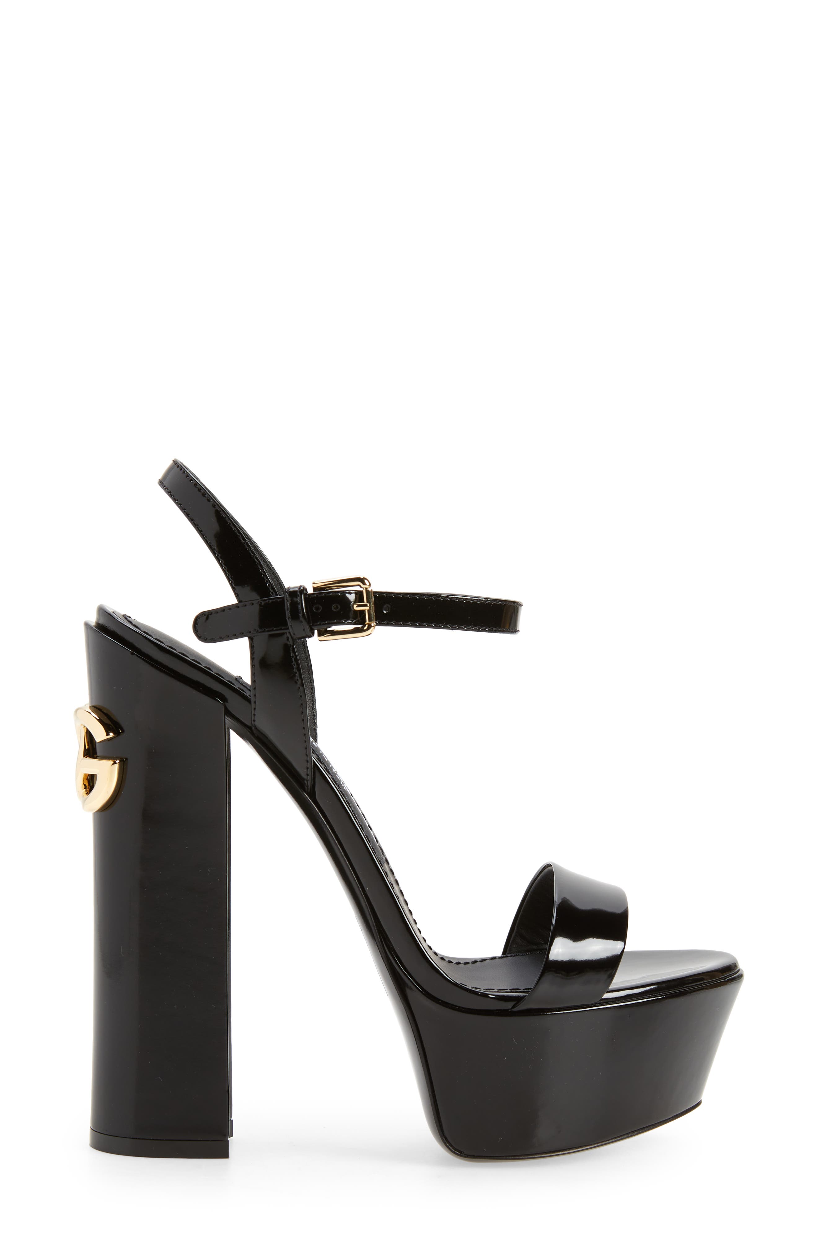 Dolce&Gabbana Keira Block Heel Platform Sandal, Alternate, color, Nero