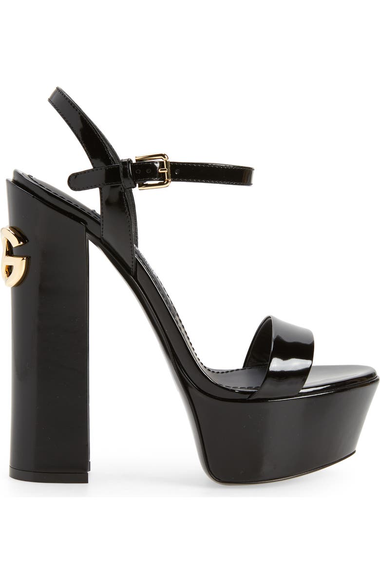Dolce&Gabbana Keira Block Heel Platform Sandal, Alternate, color, Nero