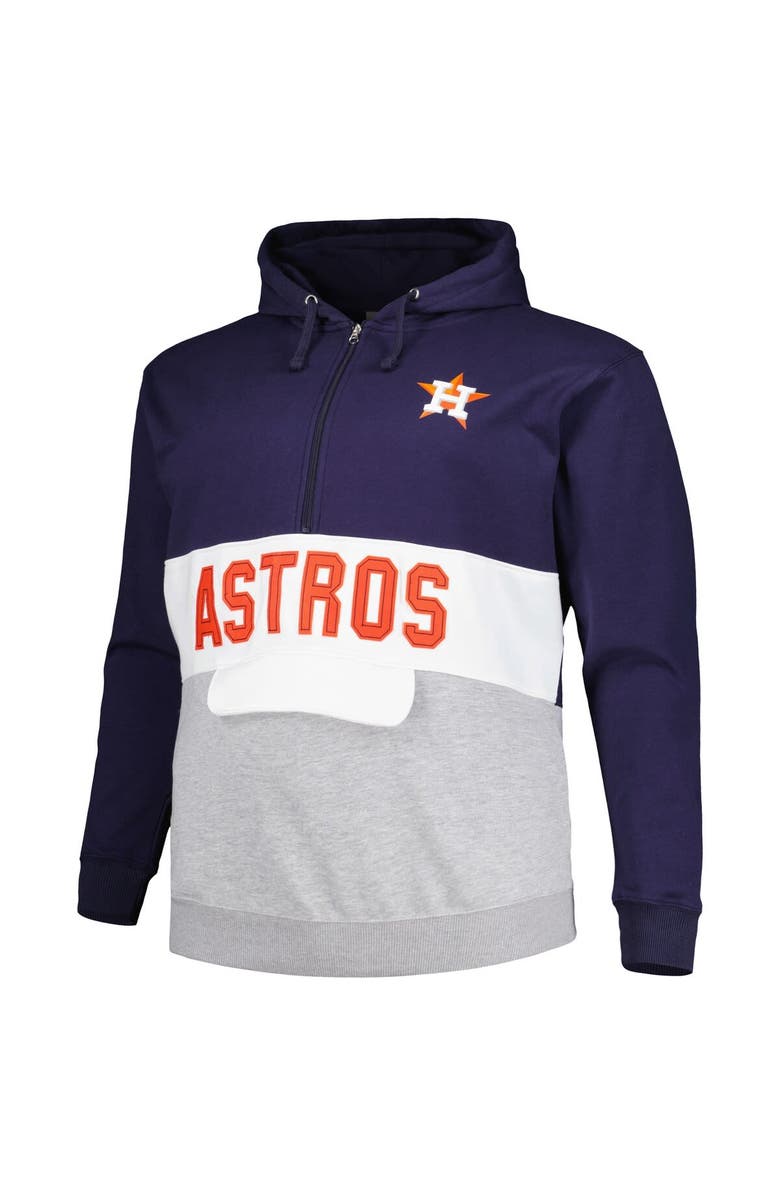 PROFILE Men's Navy/White Houston Astros Big & Tall Fleece Half-Zip Hoodie, Alternate, color, Navy