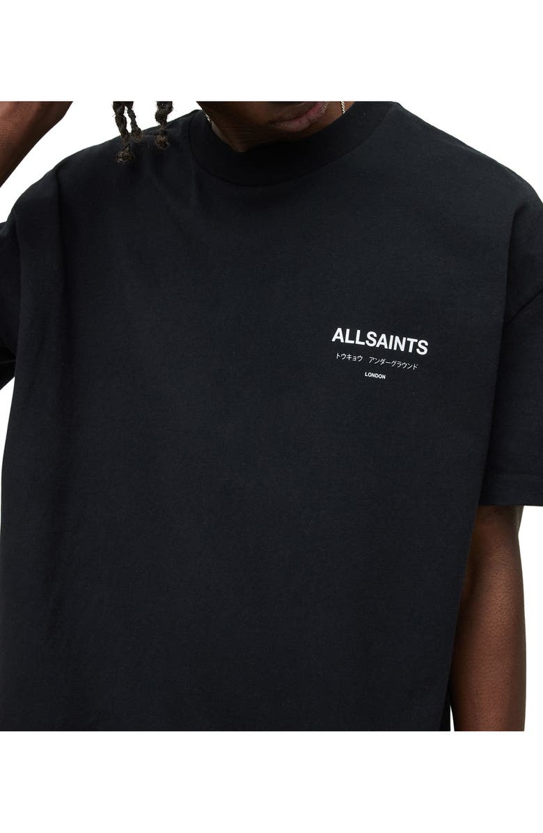 AllSaints Underground Oversize Organic Cotton Graphic T-Shirt, Alternate, color,