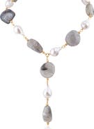 JARDIN Imitation Pearl & Resin Y-Necklace