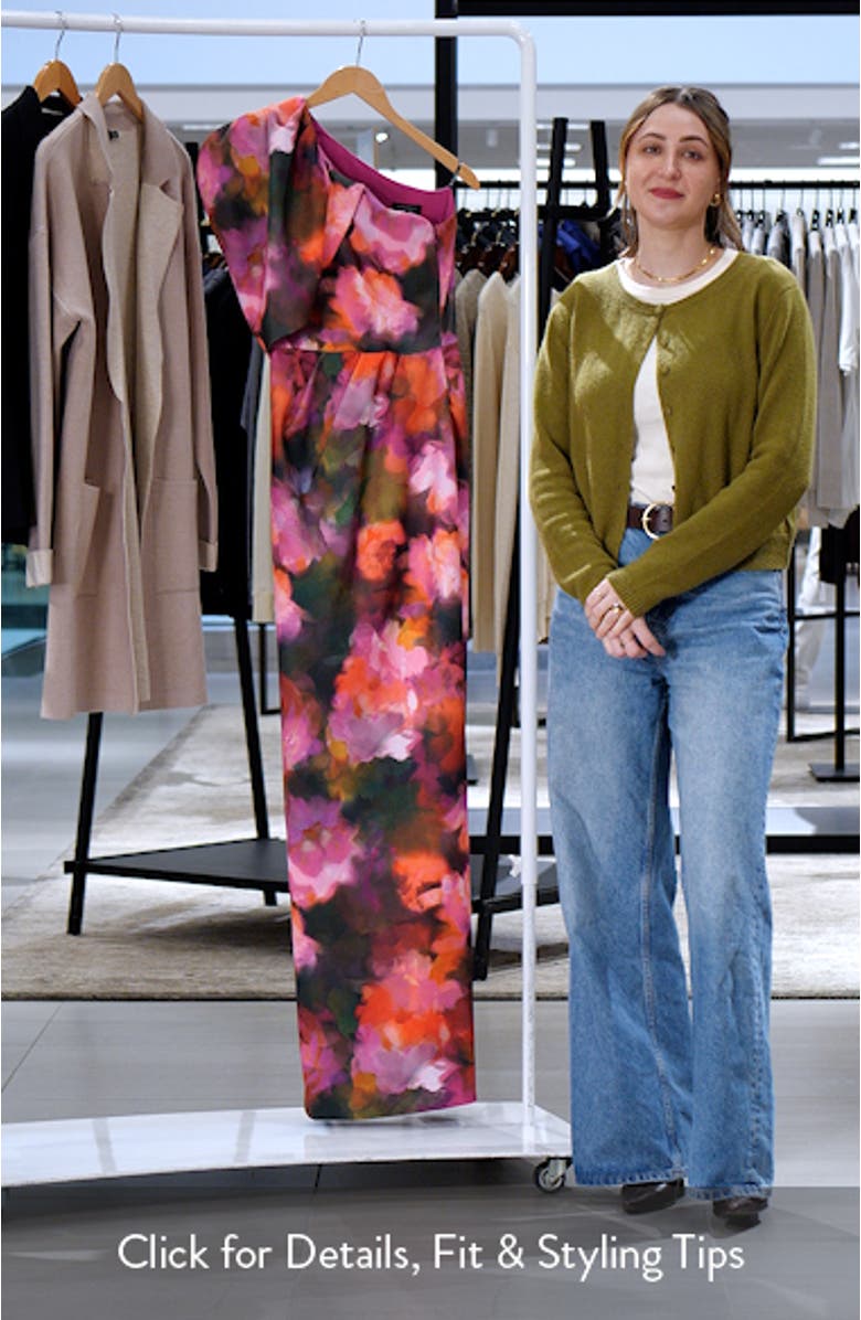 Egan Puff Sleeve One-Shoulder Gown, sales video thumbnail