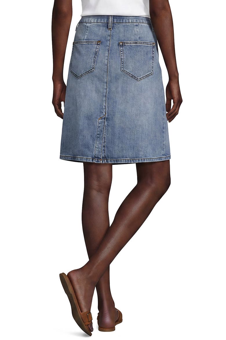 Soft Denim Classic 5 Pocket Above the Knee Skirt, Alternate, color, Medium Bay Blue Wash