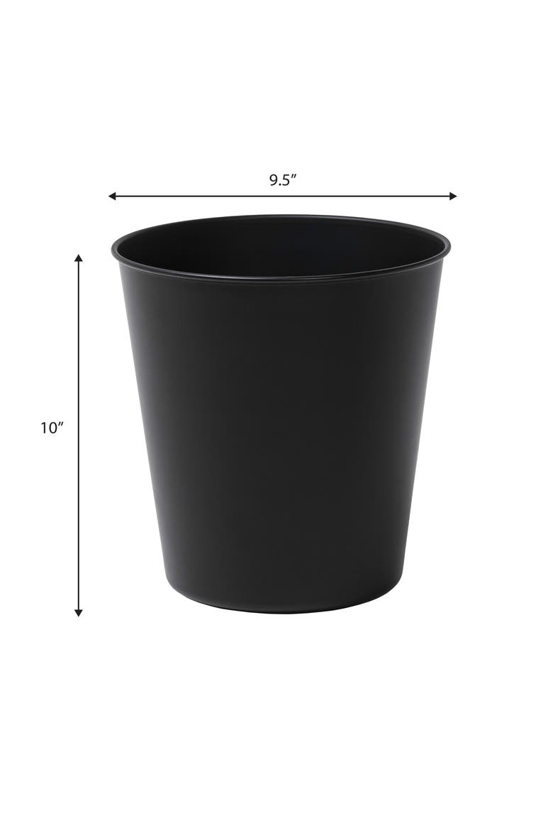 Nolan Modern Classic Smooth Steel 2-Gallon Wastebasket, Alternate, color, Matte Black