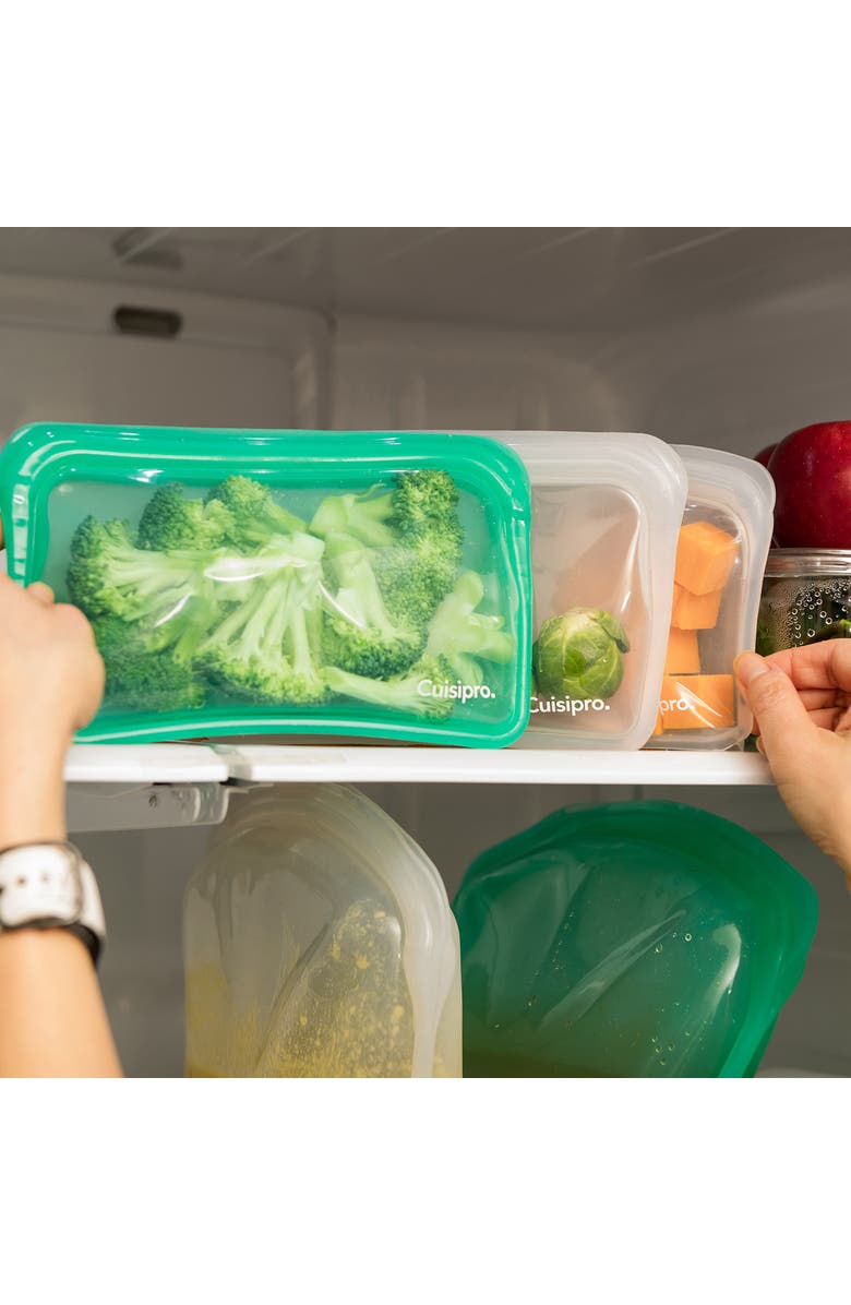 CUISIPRO Pack-It Silicone Reusable Storage Bag, 2000ml/67.5 oz, Alternate, color, Green