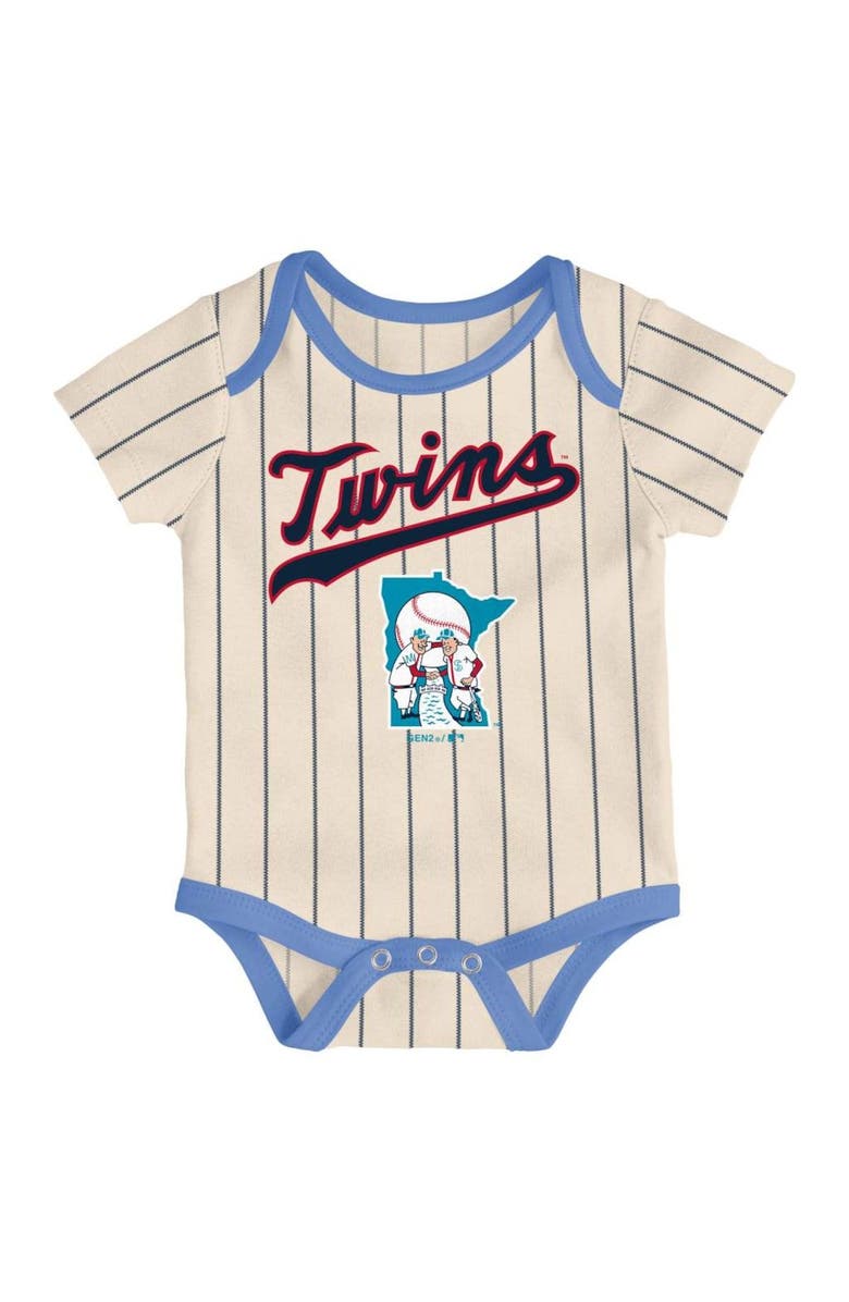 Outerstuff Infant Navy/Light Blue/Cream Minnesota Twins Future #1 3-Pack Bodysuit Set, Alternate, color, Navy