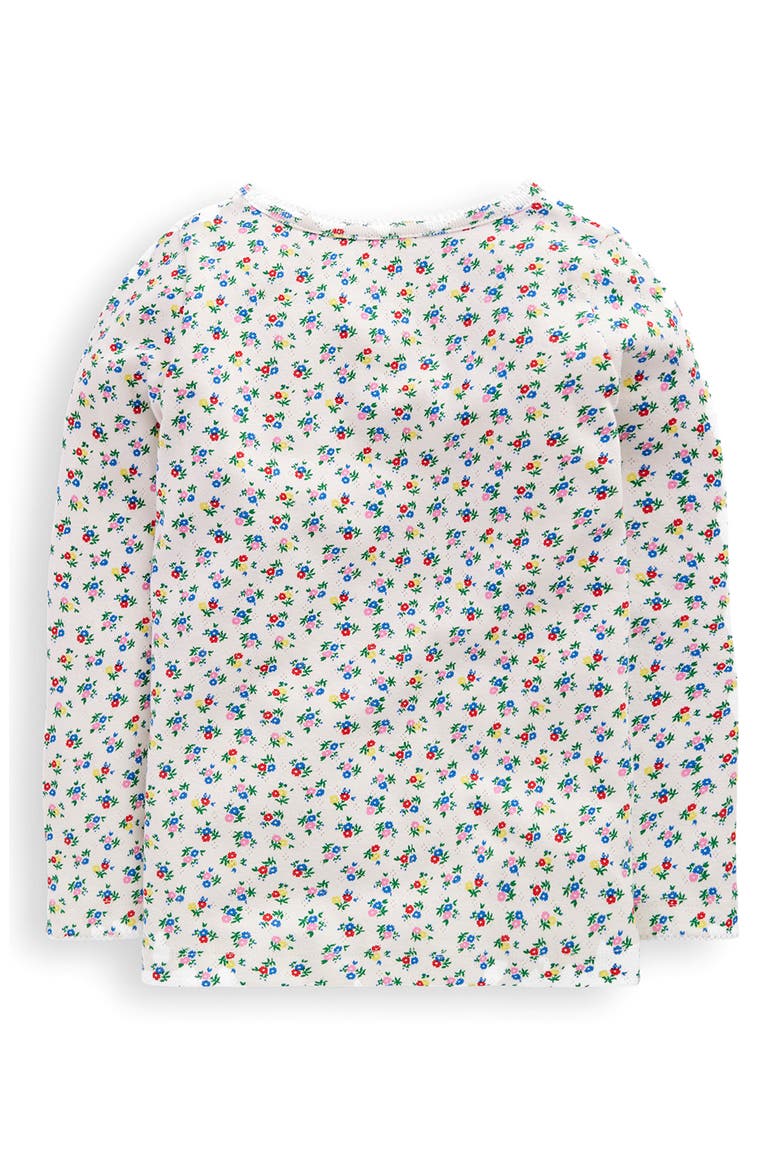 Kids' Floral Pointelle T-Shirt, Alternate, color, SOFT IVORY DITSY