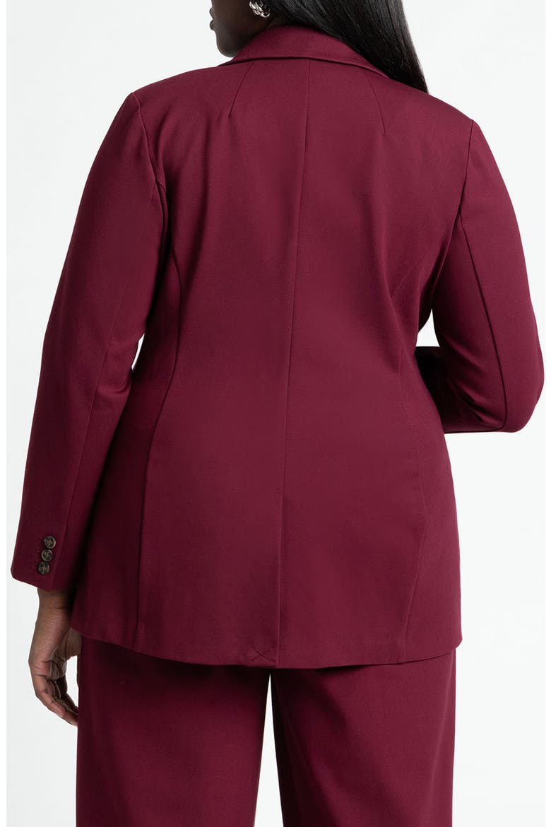 The Ultimate Stretch Long Two Button Blazer, Alternate, color, MAROON BANNER