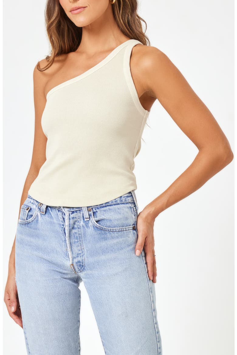 Kylie One-Shoulder Cover-Up Tank, Main, color, BONE