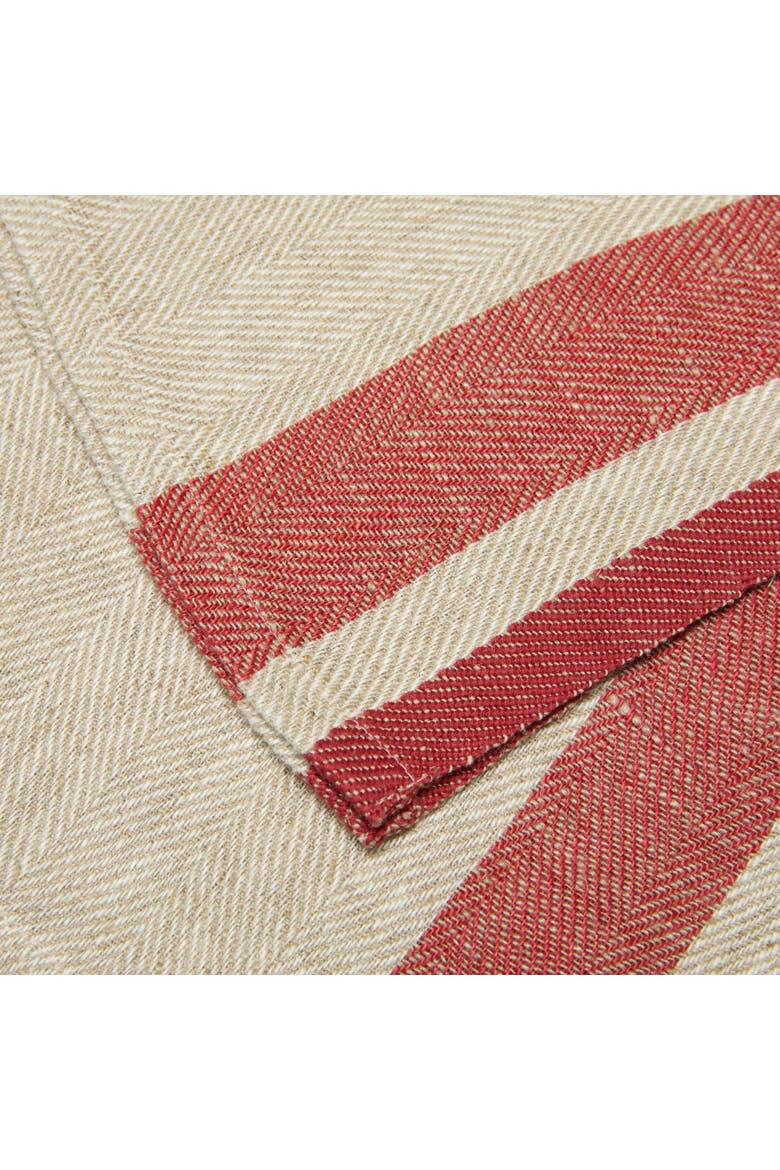 Gordes Napkins - Set of 4, Alternate, color, Red, Natural 20" x 20"