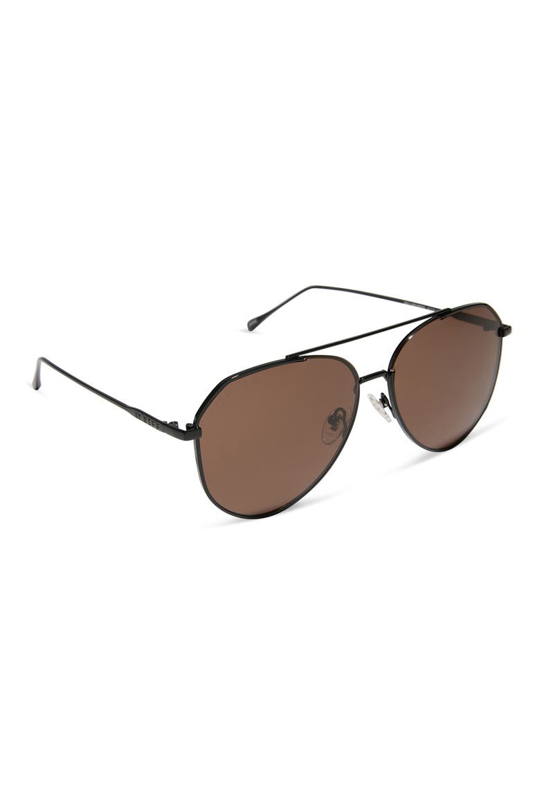 Jane 57mm Aviator Sunglasses, Alternate, color, BLACK BROWN