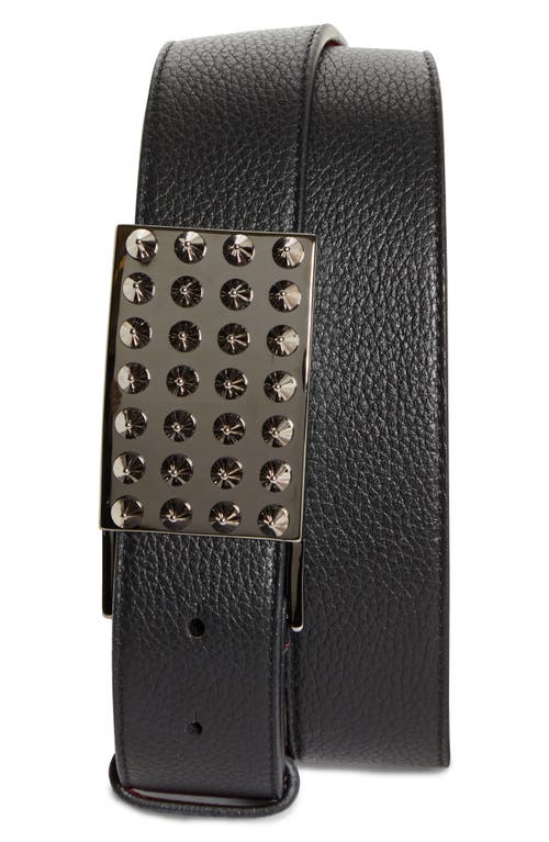 Christian Louboutin Funky Empire Calfskin Leather Belt In Black