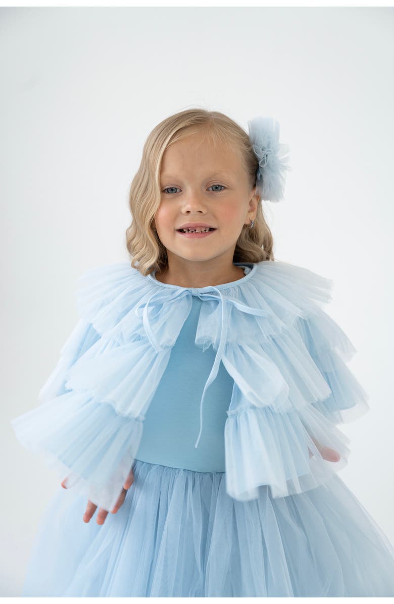 Mini Celebrities Cloud Tulle Dress Set, Alternate, color, Cool Blue