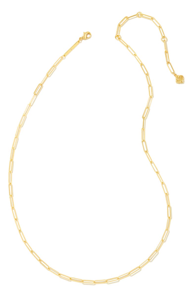 Kendra Scott Courtney Paper Clip Chain Necklace, Alternate, color, Gold