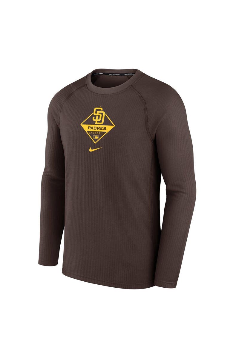 Nike Men's Nike Brown San Diego Padres Authentic Collection Raglan Performance Long Sleeve T-Shirt, Alternate, color,