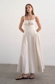 Topshop Gathered Fit & Flare Maxi Dress
