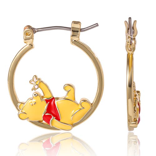 Disney Winnie The Pooh Hoop Earrings In Gold