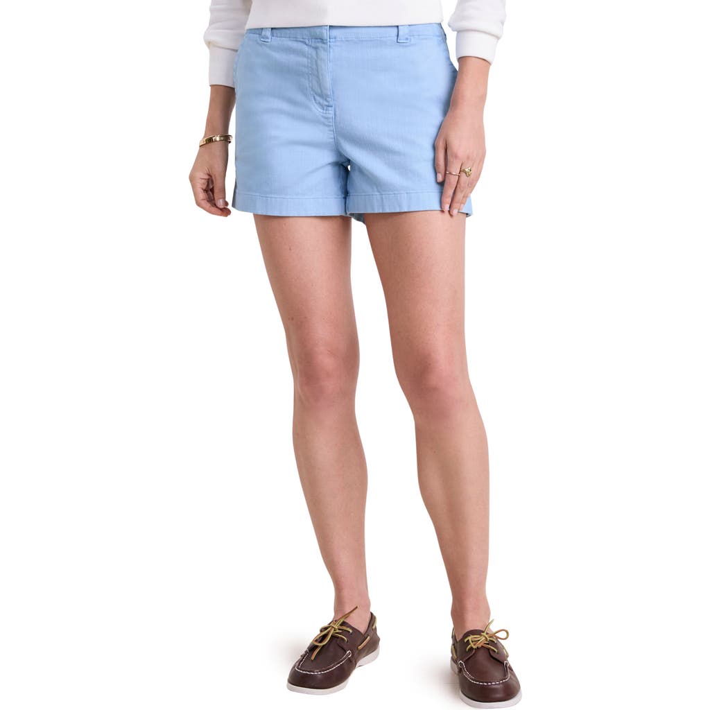 Vineyard Vines Herringbone Stretch Cotton Shorts In Jake Blue