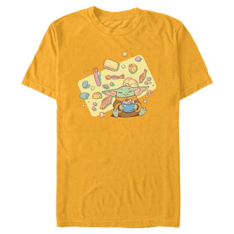 Men's Star Wars The Mandalorian and Grogu The Child Joyful Meal  Graphic T-Shirt