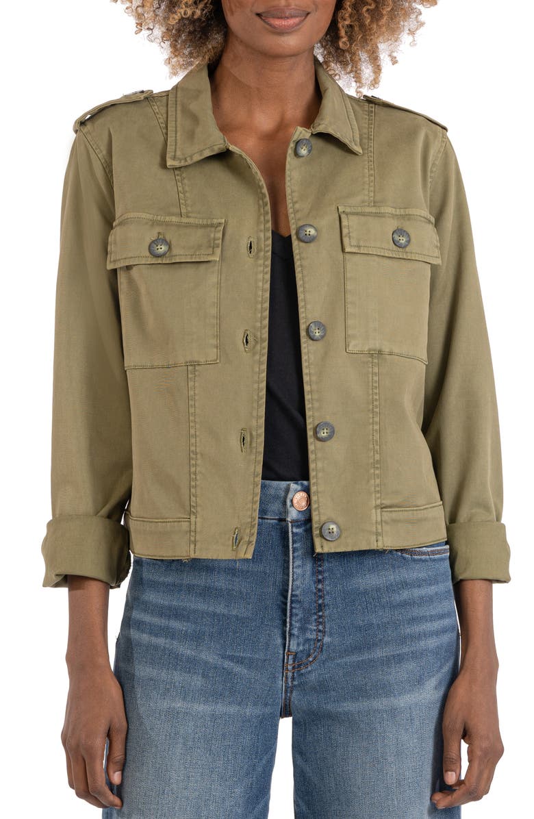 KUT from the Kloth Rosalyn Twill Trucker Jacket, Main, color, 