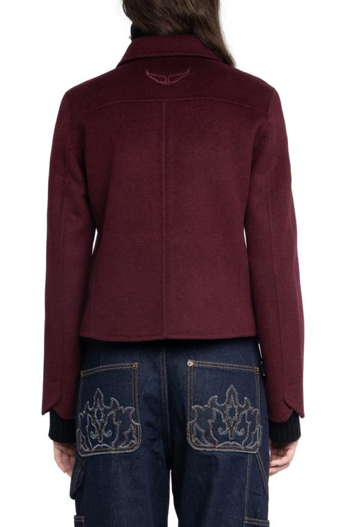 Zadig & Voltaire Liam Wool Blend Jacket In Burgundy