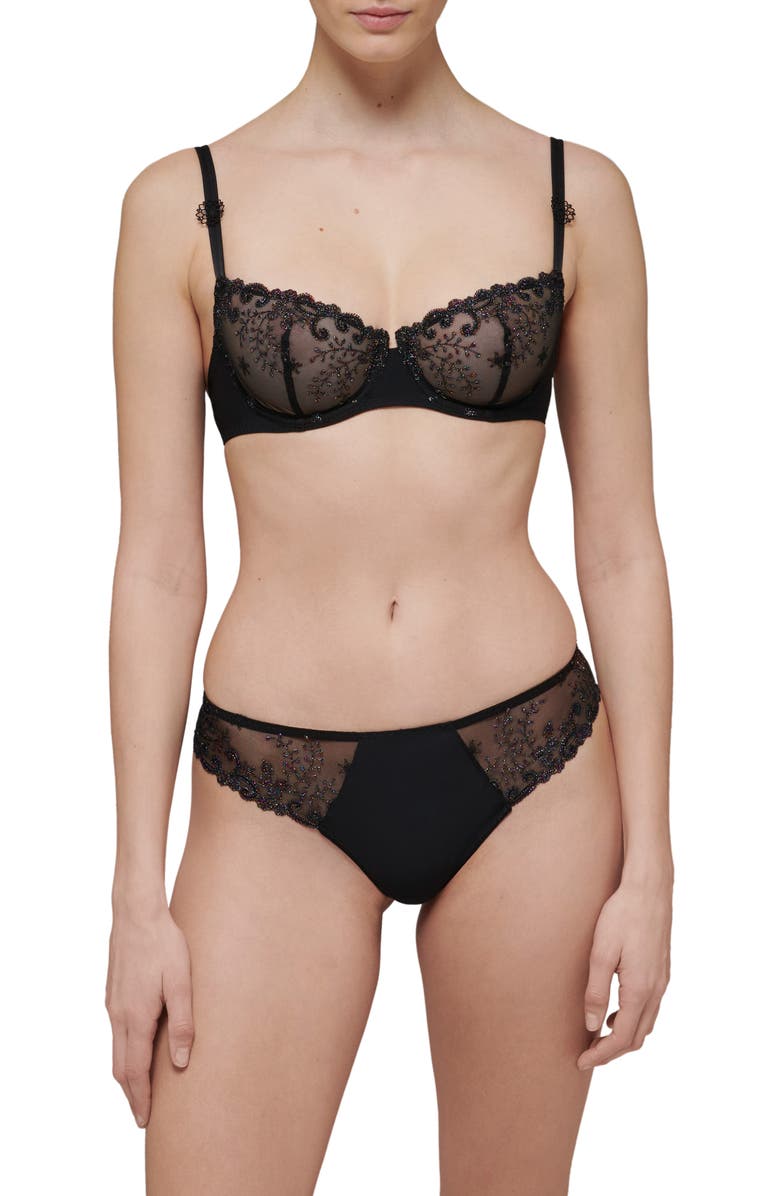 Simone Perele 'Delice' Underwire Demi Bra, Alternate, color, Gem Black