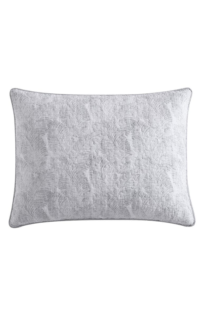 Tommy Bahama Distressed Water Leaves Reversible Quilt & Sham Set, Alternate, color, Pelican Grey