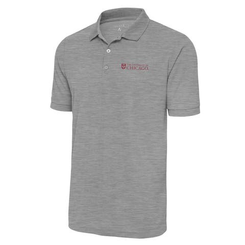 Men's Antigua  Heather Gray UChicago Maroons Legacy Pique Polo