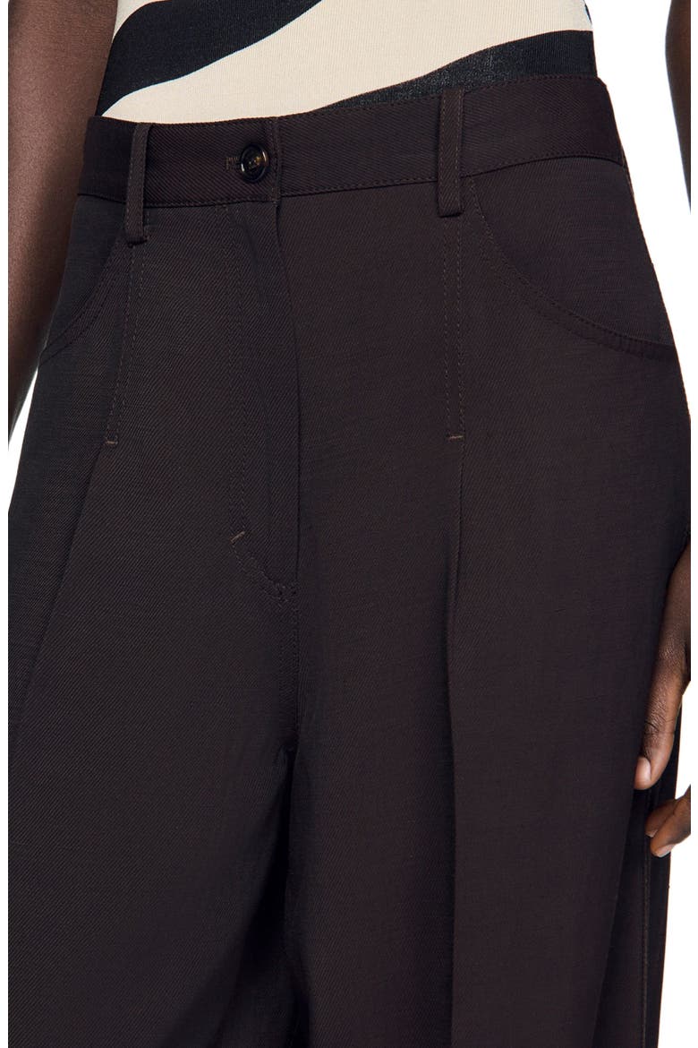 Wide-leg trousers, Alternate, color, Brown
