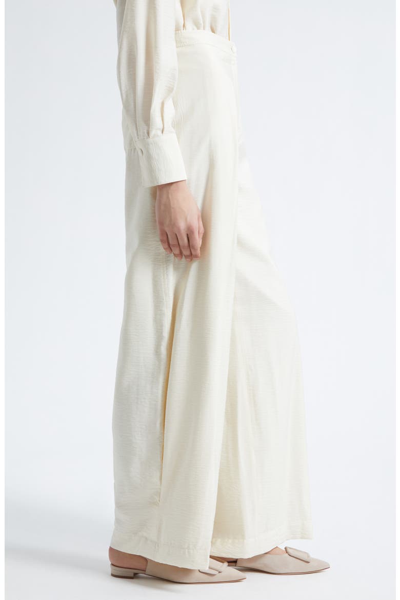 Reverse Pleat Techno Rayon Wide Leg Pants, Alternate, color, IVORY
