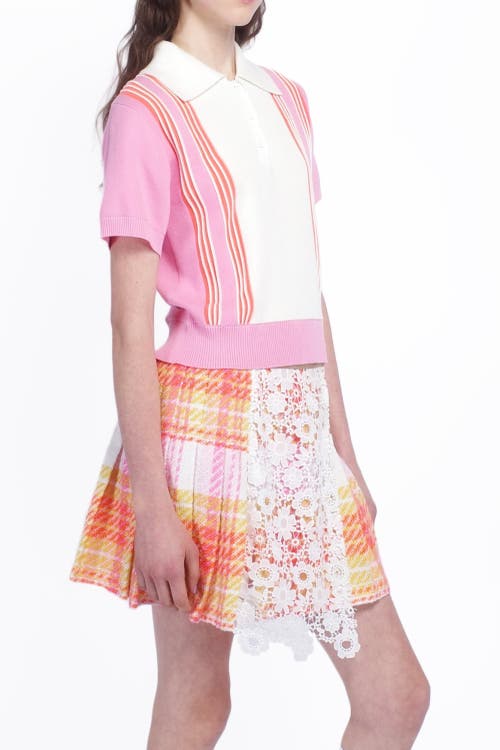 Anna Sui Amalfi Knits Polo In Pink Multi