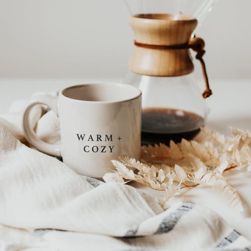 Sweet Water Decor Stoneware Quote Coffee Mug In Warm + Cozy