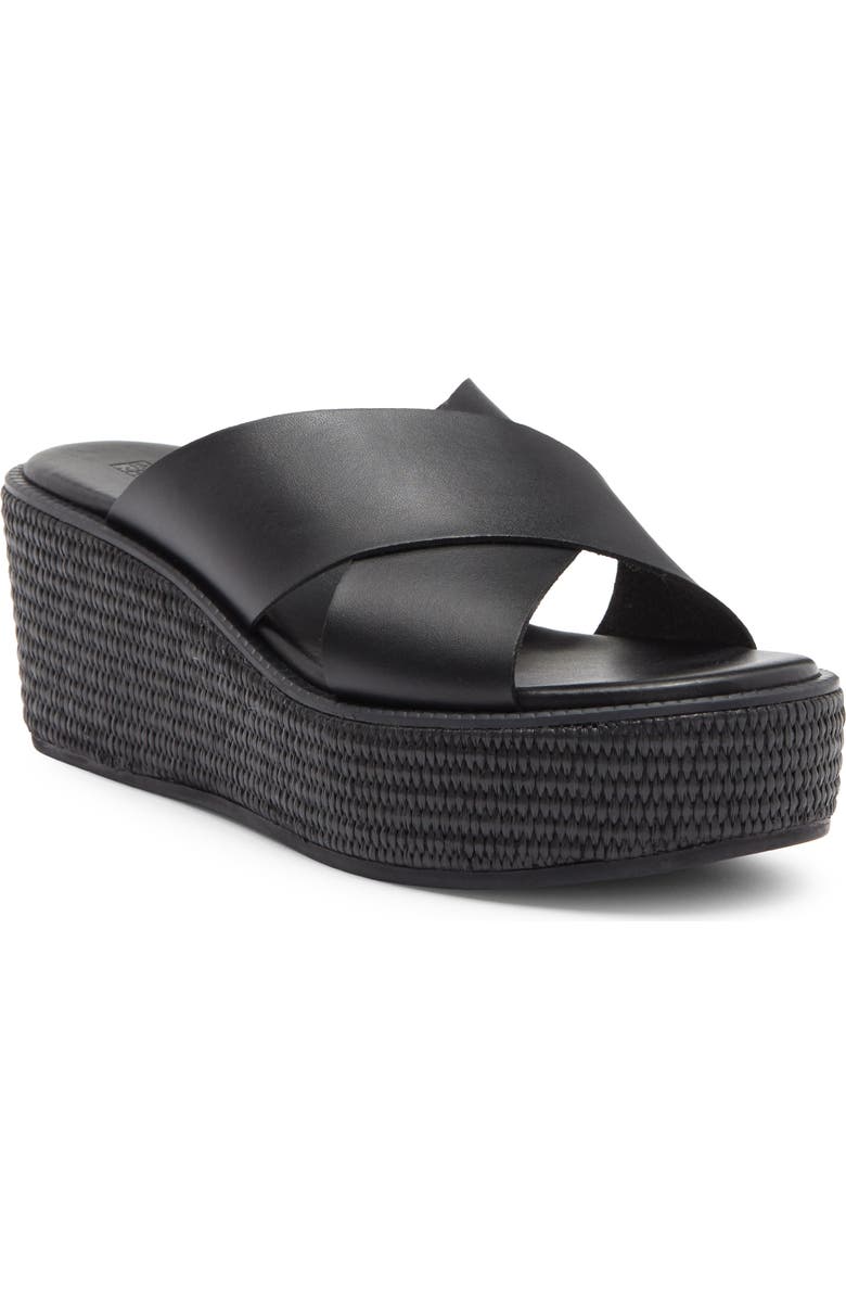 NORDSTROM RACK Frankie Wedge Platform Sandal, Main, color, Black