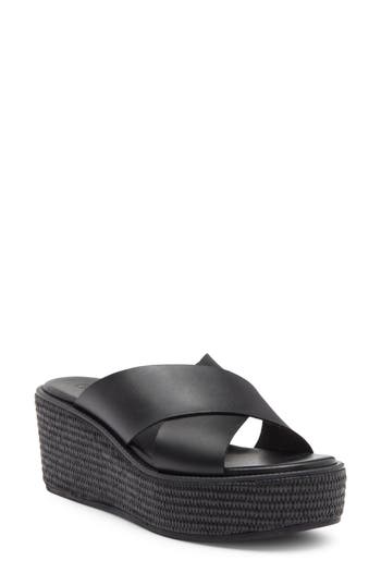 Nordstrom Rack Frankie Wedge Platform Sandal In Black