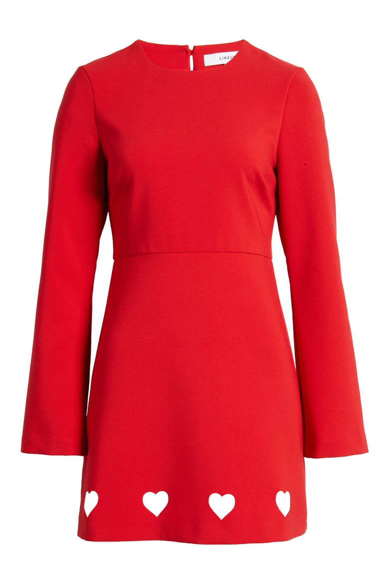 Leva Long Sleeve Cocktail Dress, Alternate, color, SCARLET