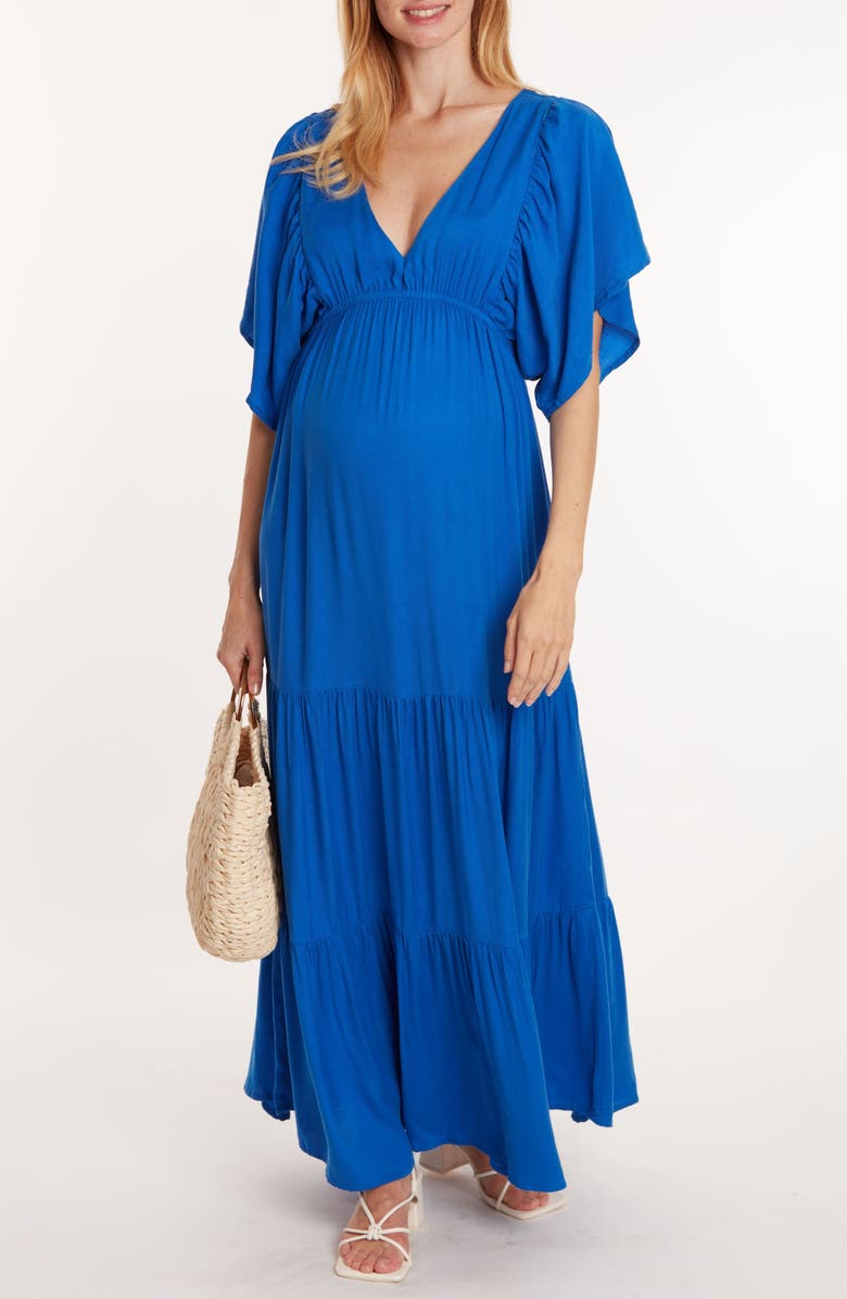 Cache Coeur Claudette Maternity maxi dress, Alternate, color, Electric Blue